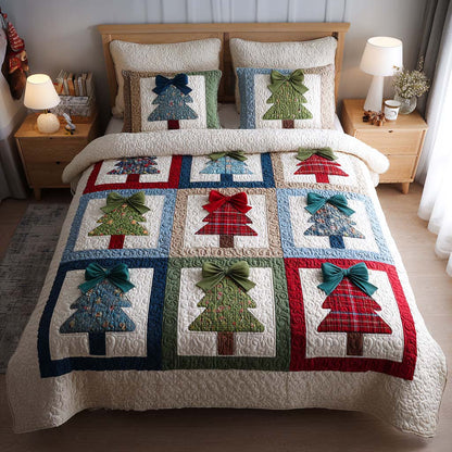 Festive Trees 3-Piece Quilted Bedding Set NCU0NT9905