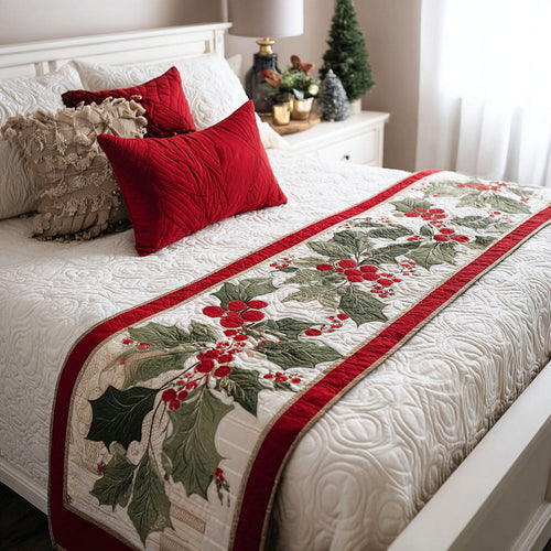 Festive Trees Quilted Bed Runner NCU0PT9036