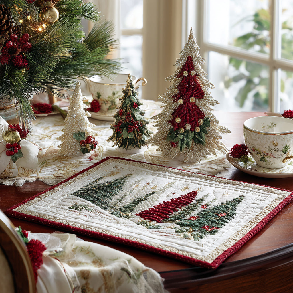Festive Trees Quilted Placemat NCU0DV8889