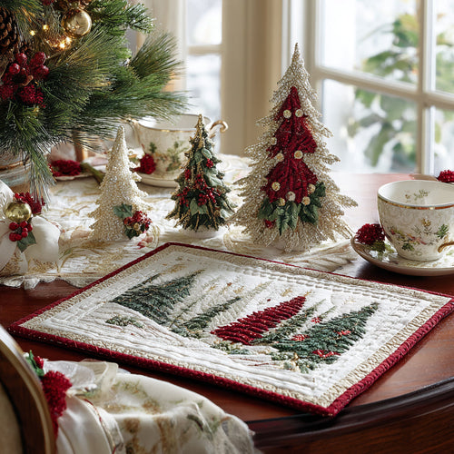 Festive Trees Quilted Placemat NCU0DV8889