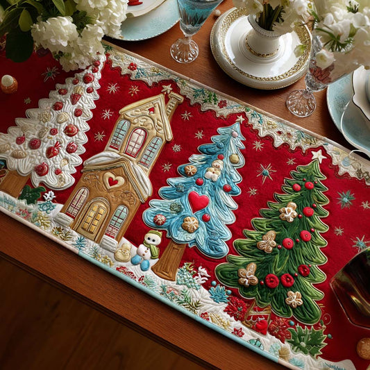 Festive Trees Quilted Table Runner NCU0NT10288