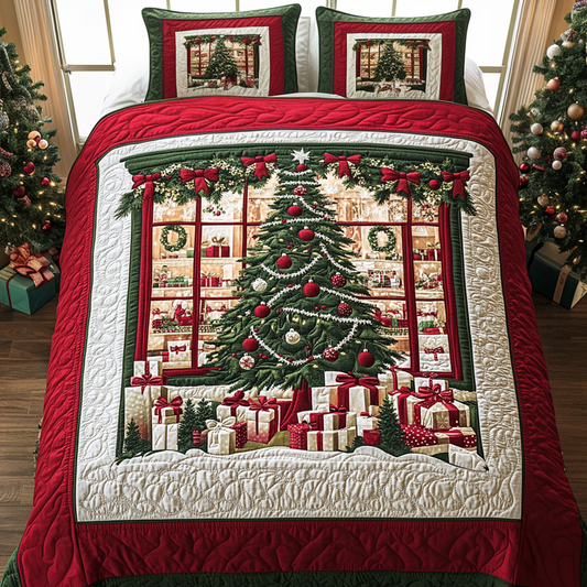 Festive Window Glow 3-Piece Quilted Bedding Set NCU0VH952