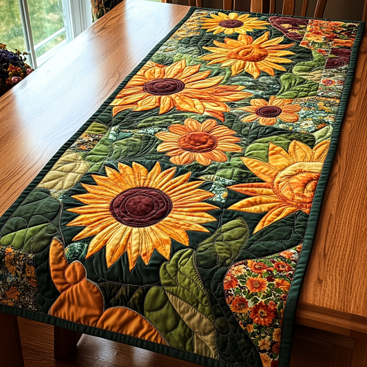 Field Of Gold Quilted Table Runner NCU0DV508