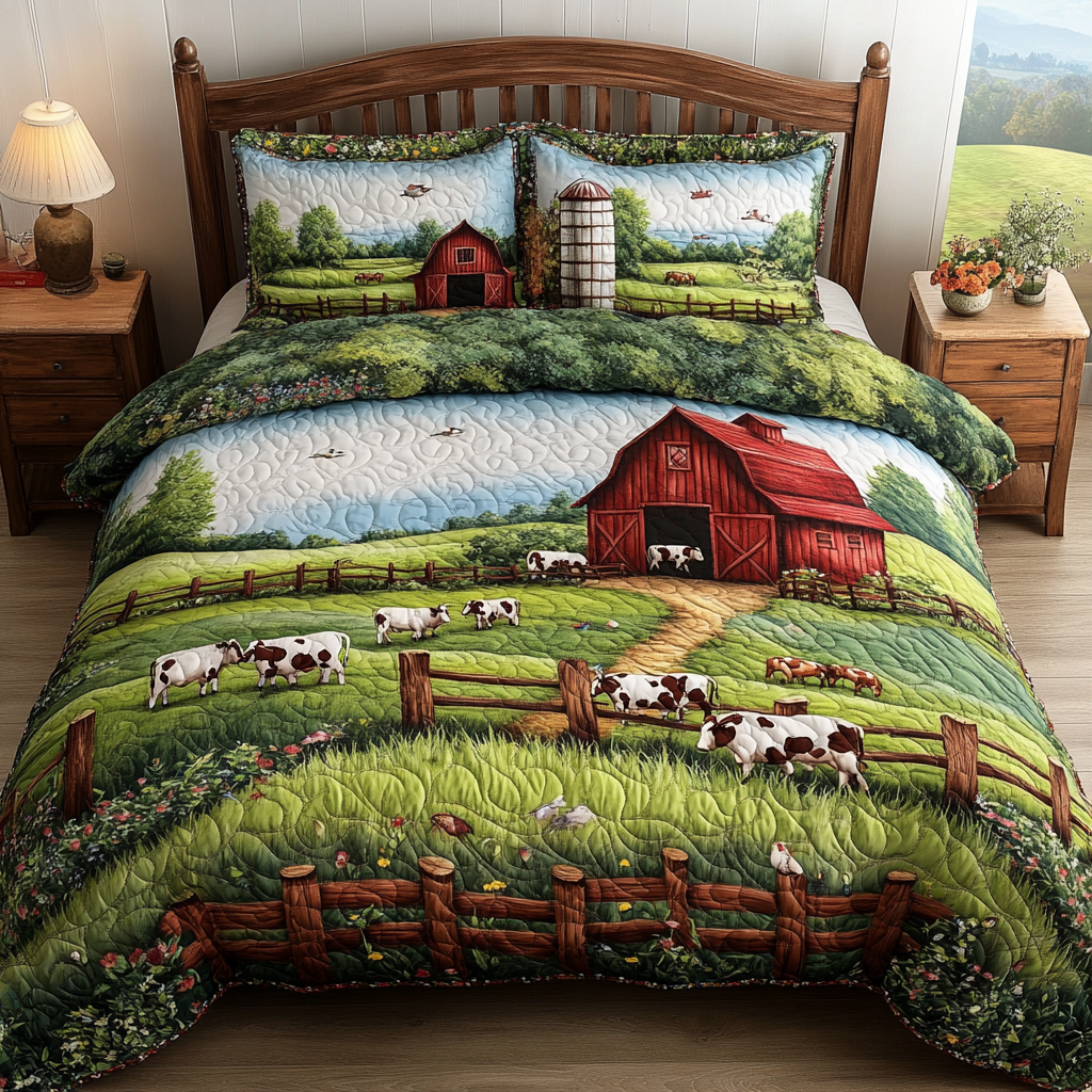 Field Horizon 3-Piece Quilted Bedding Set NCU0DK6682