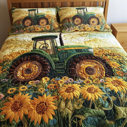 Field Serenity 3-Piece Quilted Bedding Set NCU0VH4824