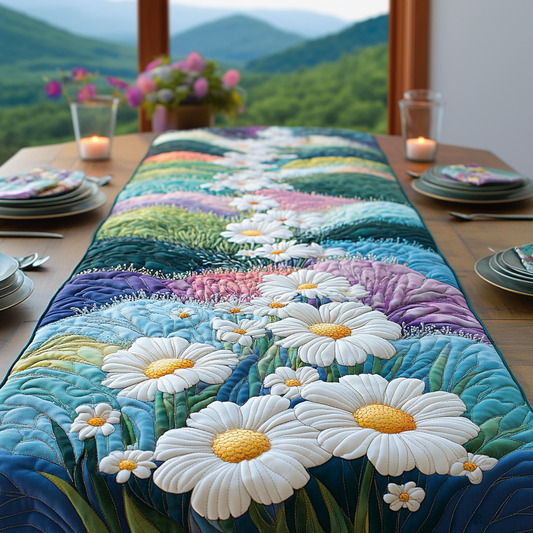 Field of Daisies Quilted Table Runner NCU0DV4989