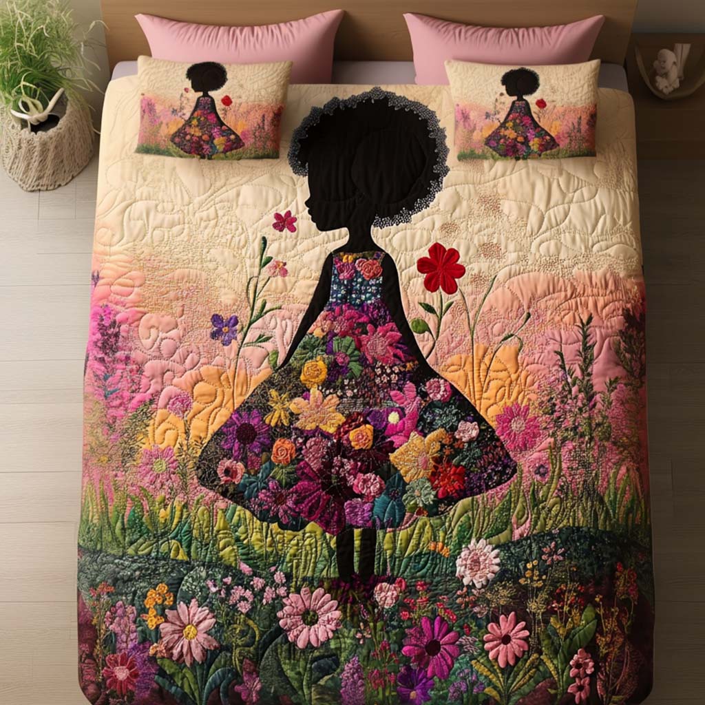 Field of Dreams 3-Piece Quilted Bedding Set NCU0NT8053