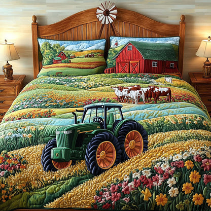 Field of Dreams 3-Piece Quilted Bedding Set NCU0PT5652