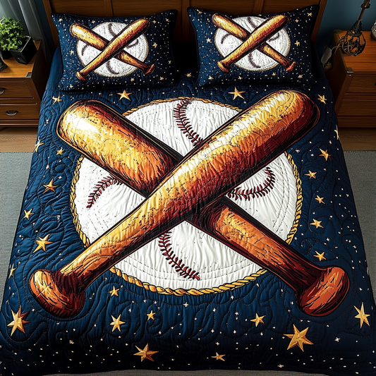 Field of Dreams 3-Piece Quilted Bedding Set NCU0VH357