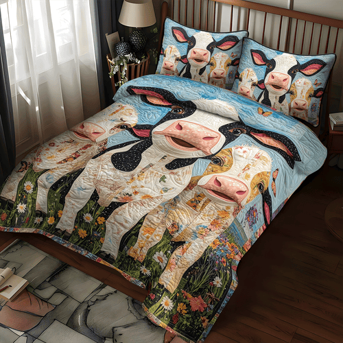 Field of Friends 3-Piece Quilted Bedding Set NCU0TH1376