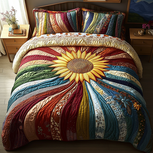 Field of Joy 3-Piece Quilted Bedding Set NCU0DV3335