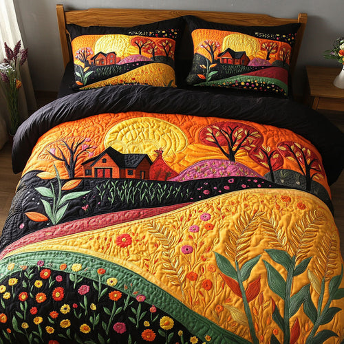 Field of Prosperity 3-Piece Quilted Bedding Set NCU0PT7334