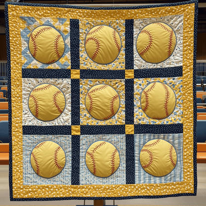 Field of Softball Quilted Blanket NCU0TH1481