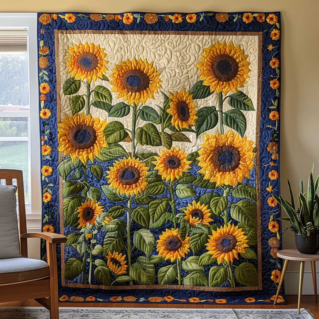 Field of Sunflowers Quilted Blanket NCU0PT215