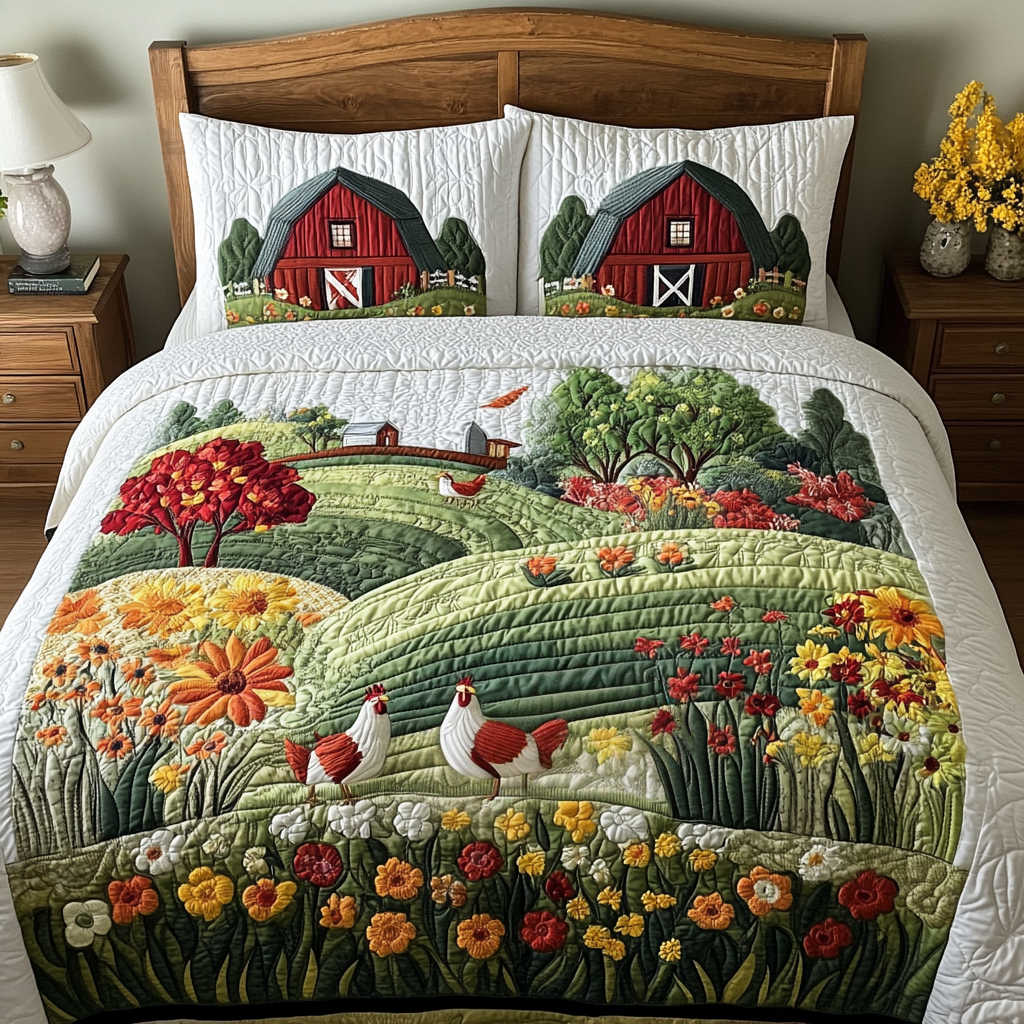 Fields Bloom 3-Piece Quilted Bedding Set NCU0VH3864