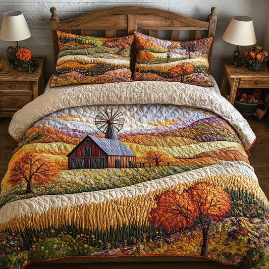 Fields of Amber 3-Piece Quilted Bedding Set NCU0PT7781