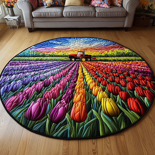 Fields of Bloom Quilted Round Mat NCU0NT6815