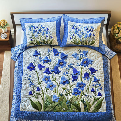 Fields of Blue 3-Piece Quilted Bedding Set NCU0PT6440