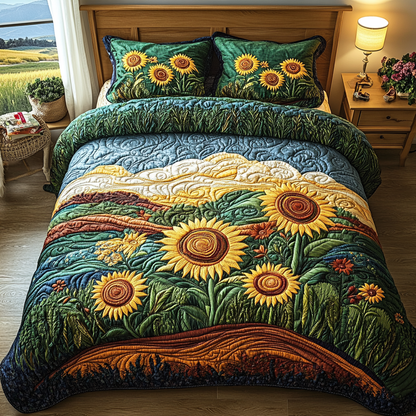 Fields of Gold 3-Piece Quilted Bedding Set NCU0DV3130