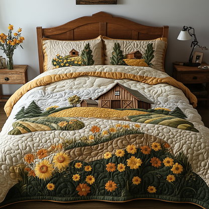 Fields of Gold 3-Piece Quilted Bedding Set NCU0DV4682