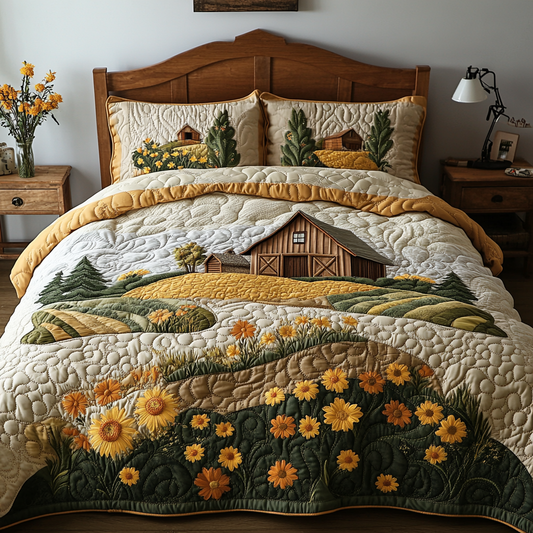 Fields of Gold 3-Piece Quilted Bedding Set NCU0DV4682