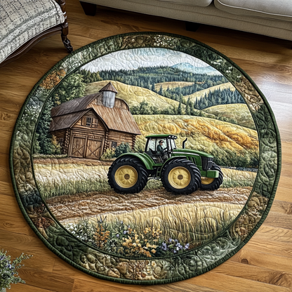 Fields of Green Quilted Round Mat NCU0DV4691