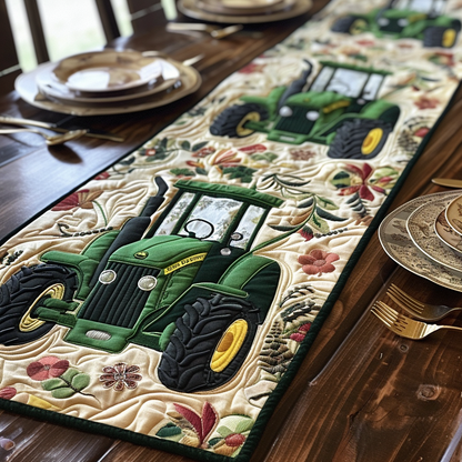 Fields of Green Quilted Table Runner NCU0DV4405