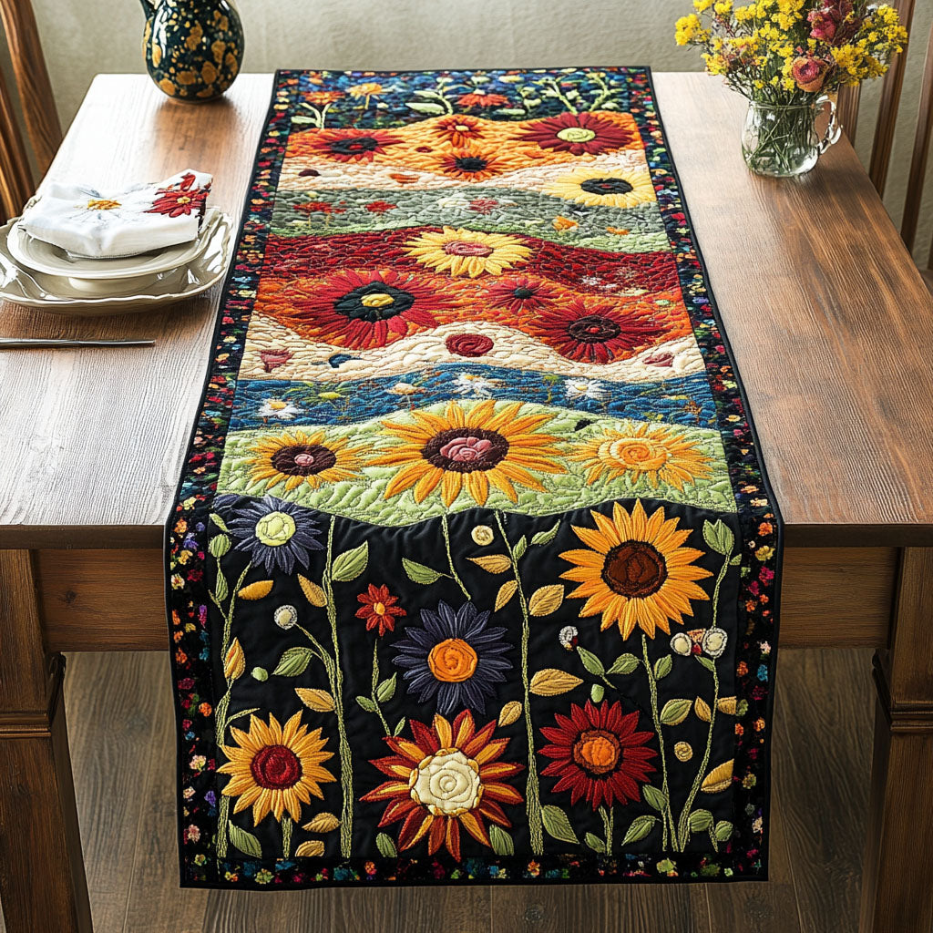 Fields of Sunshine Quilted Table Runner NCU0PT5225
