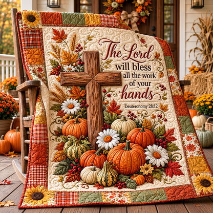 Fields of Thanksgiving Quilted Blanket NCU0PT11776