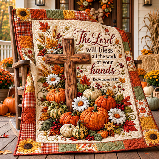 Fields of Thanksgiving Quilted Blanket NCU0PT11776