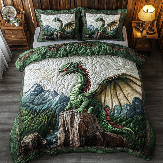 Fierce Dragon 3-Piece Quilted Bedding Set NCU0DK8042