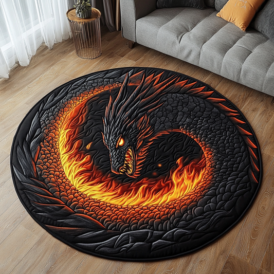 Fierce Dragon Quilted Round Mat NCU0DK7453