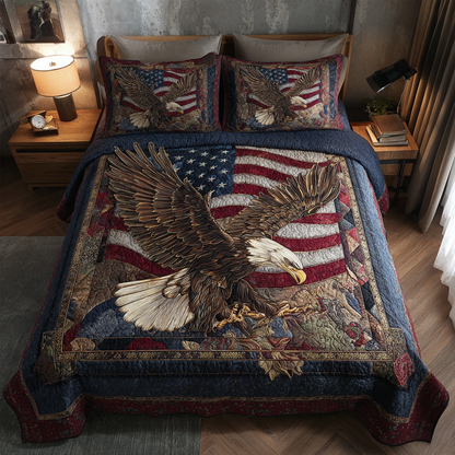 Fierce Eagle 3-Piece Quilted Bedding Set NCU0DK8447
