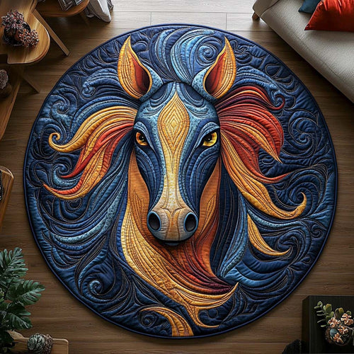 Fiery Mustang Quilted Round Mat NCU0XD330