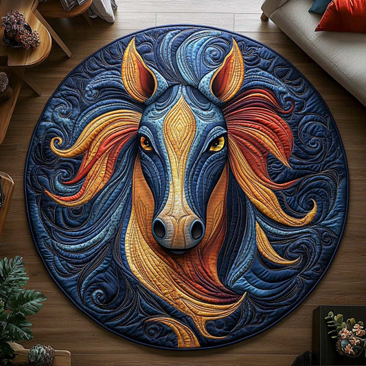 Fiery Mustang Quilted Round Mat NCU0XD330