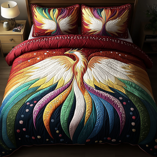 Fiery Wings 3-Piece Quilted Bedding Set NCU0VL1532