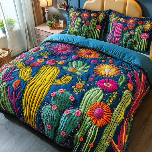 Fiesta Bloom 3-Piece Quilted Bedding Set NCU0VL2632