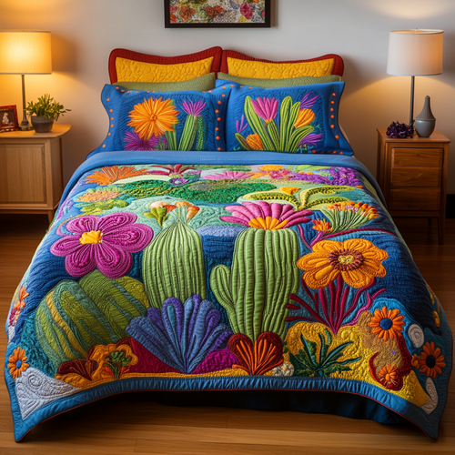 Fiesta Flora 3-Piece Quilted Bedding Set NCU0VH676