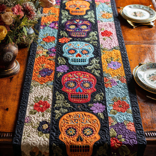 Fiesta Skull Quilted Table Runner NCU0PT8806
