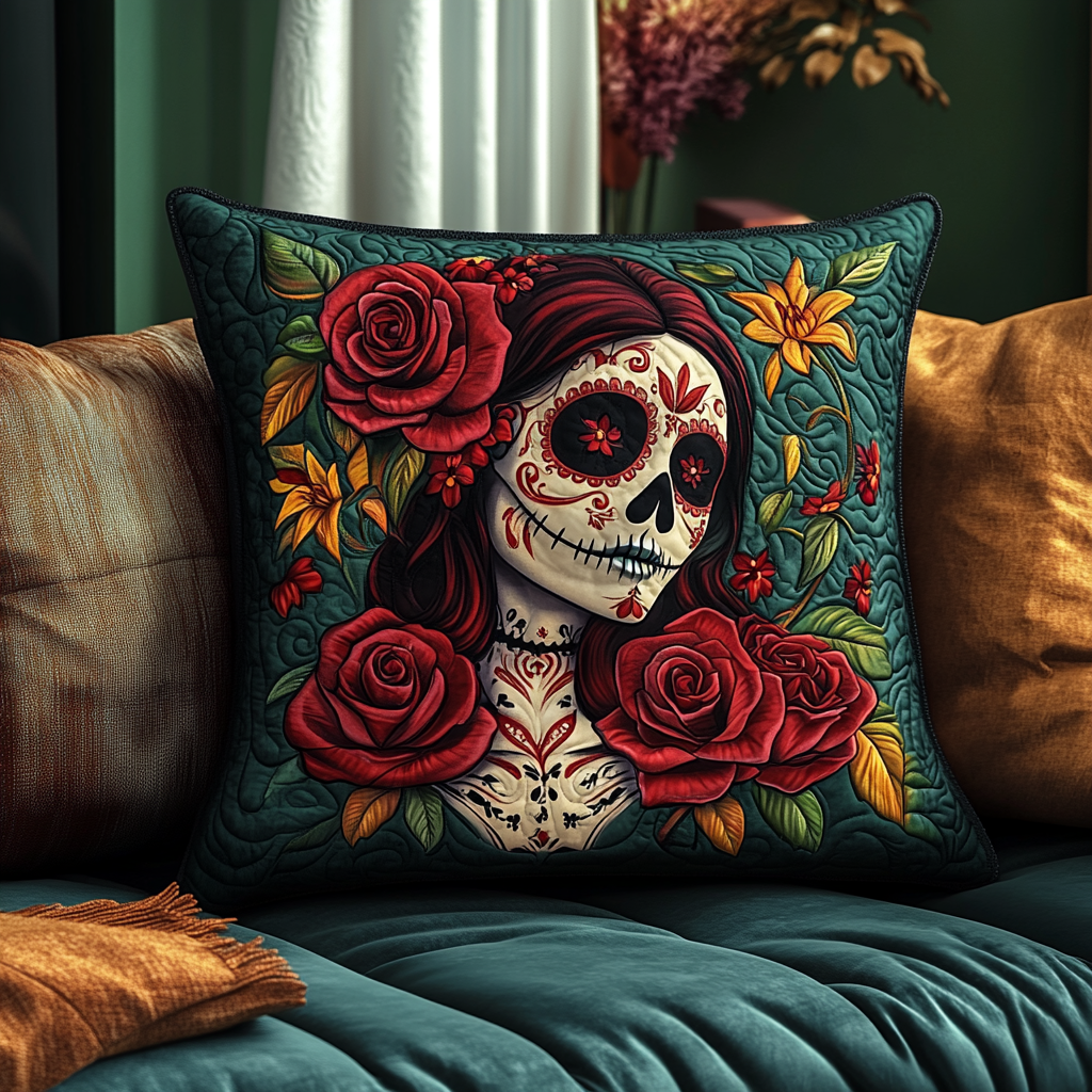 Fiesta Skull Vibes Quilted Pillow Case NCU0TL1864