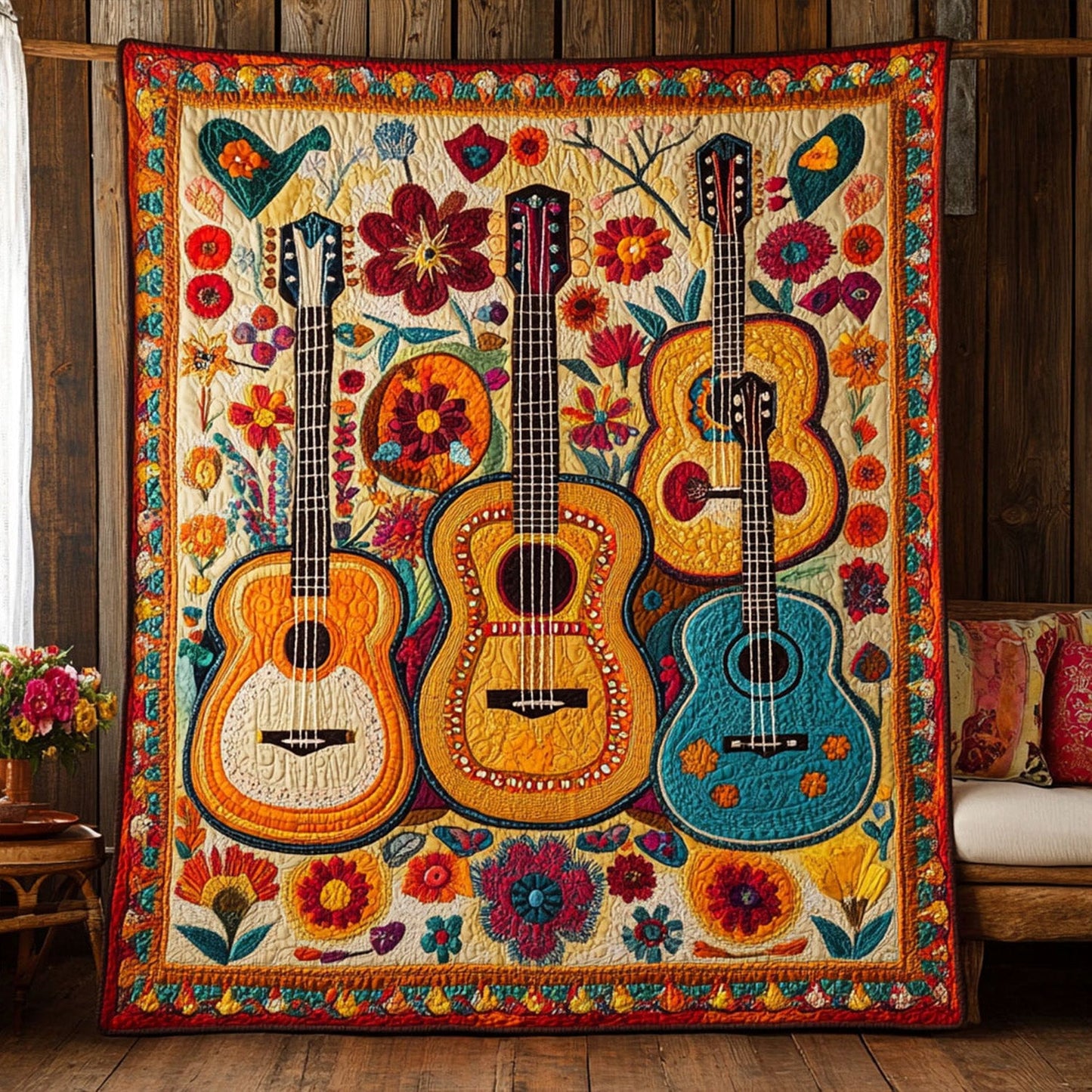 Fiesta Strings Quilted Blanket NCU0PT4416
