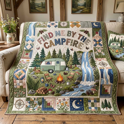Find Me Campfire Quilted Blanket NCU0XD2881