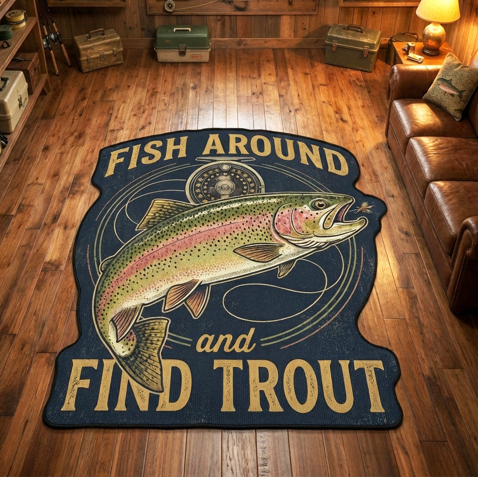 Find Trout Custom Shape Area Rug NCU0TV1859