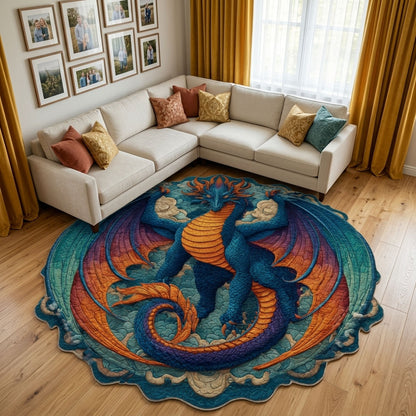 Fire Dragon Custom Shape Area Rug NCU0DK12289