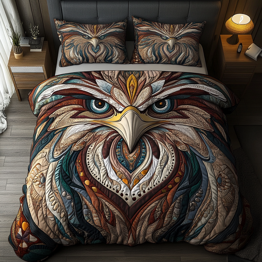 Fire Eagle 3-Piece Quilted Bedding Set NCU0DK9217