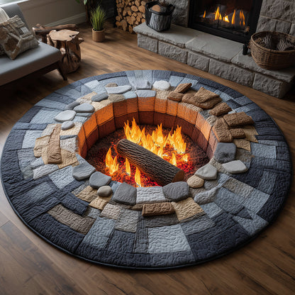 Fire Pit Serenity Quilted Round Mat NCU0TH3587