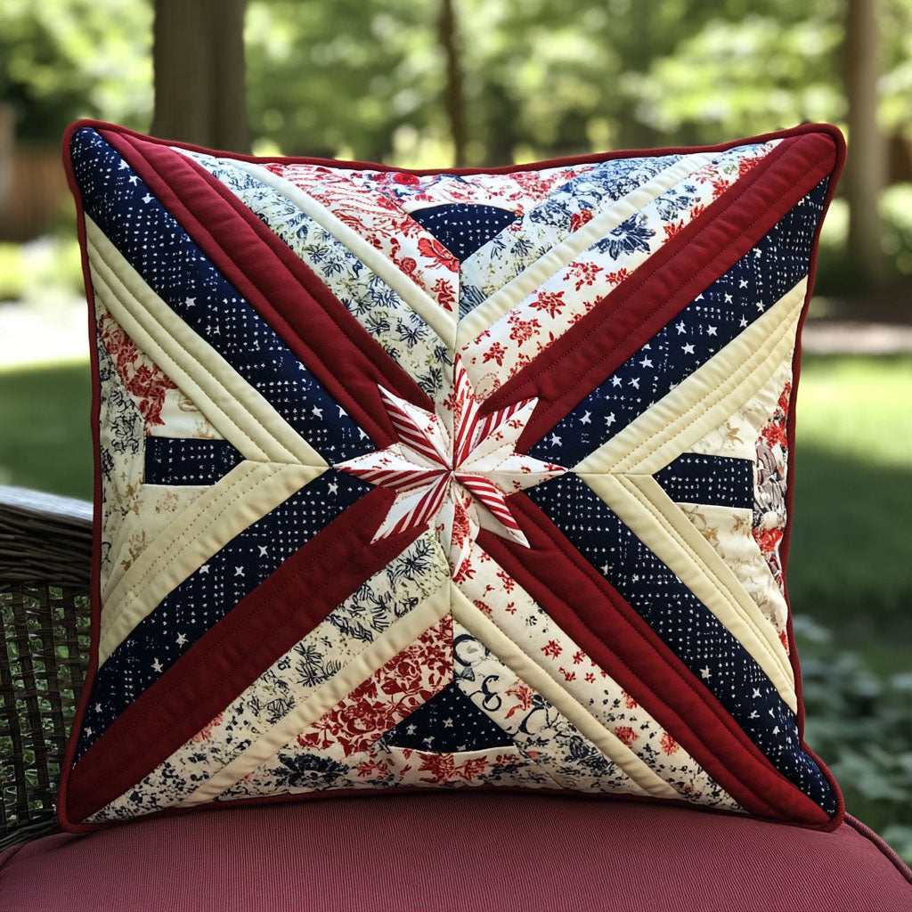 Firecracker Hearts Quilted Pillow Case NCU0PT7226