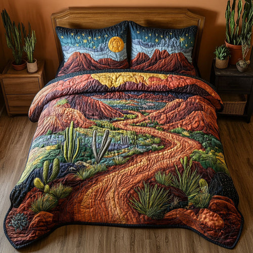 Firelit Valleys 3-Piece Quilted Bedding Set NCU0PT6396