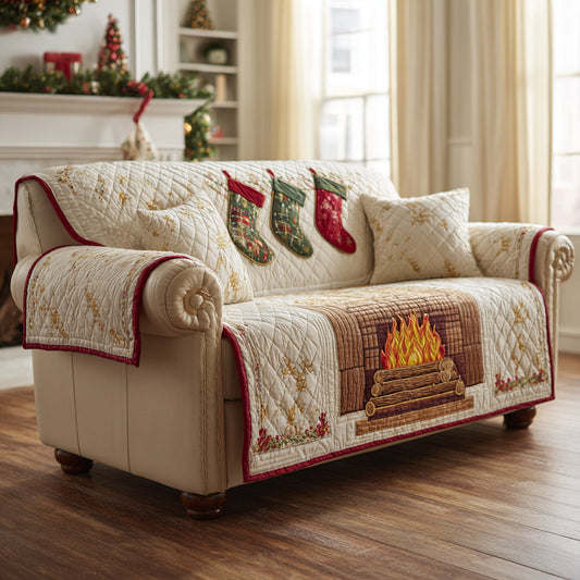 Fireplace Hearth Quilted Sofa Cover NCU0HH1228