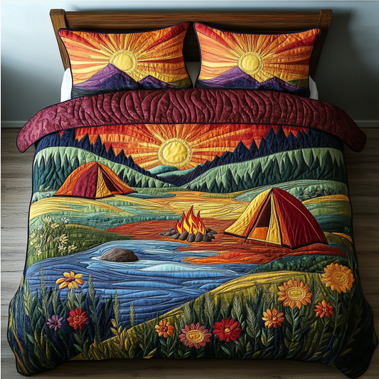 Fireside Glow 3-Piece Quilted Bedding Set NCU0DK6216